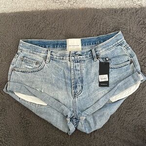 One Teaspoon Light Wash Blue Jean Shorts, Distressed Denim Shorts, NWT, 30